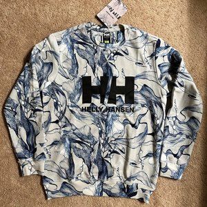 Helly Hansen Womens Crew Sweatshirt Sweater HH Logo Grey Fog Esra size Large NEW